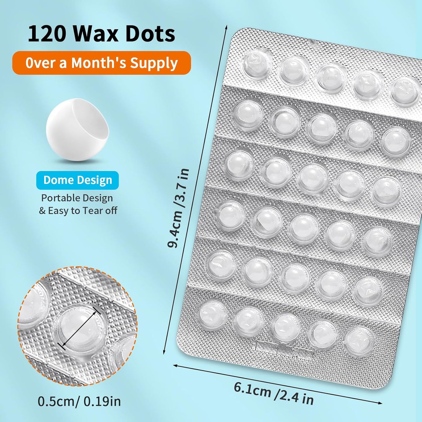Orthodontic Wax 120 Pack, Easy to Mold Braces Wax, Dental Wax Long-Lasting Hold, Portable and Easy to Tear,Food Grade Relief Wax for Home Travel Office (Mint+Strawberry)