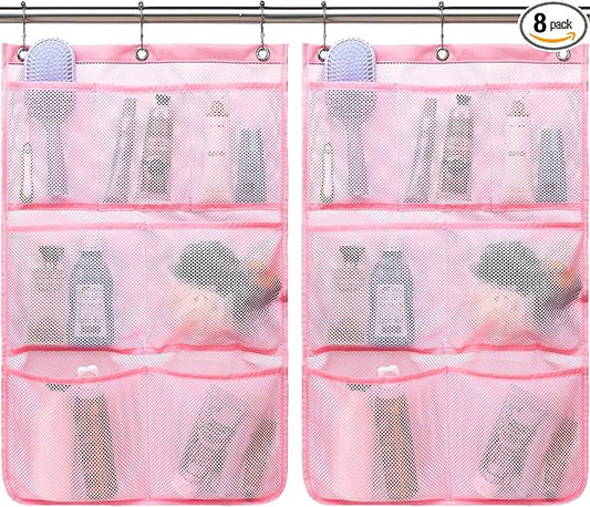 Mesh Shower Caddy Hanging, Quick-Drying Shower Organizer with 7 Pockets, Portable Bathroom Organizers and Storage for Shampoo, Soap, Loofah, Travel, and Cruise Essentials