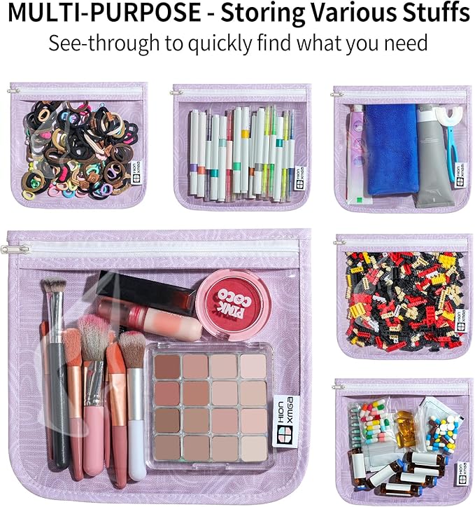 TSA Approved Toiletry Bag, Set of 3 Clear Travel Toiletry Bag Quart Size Zipper Travel Pouch, Waterproof Makeup Cosmetic Bag for Women Men Kids Toiletries Carry on, Wander Large