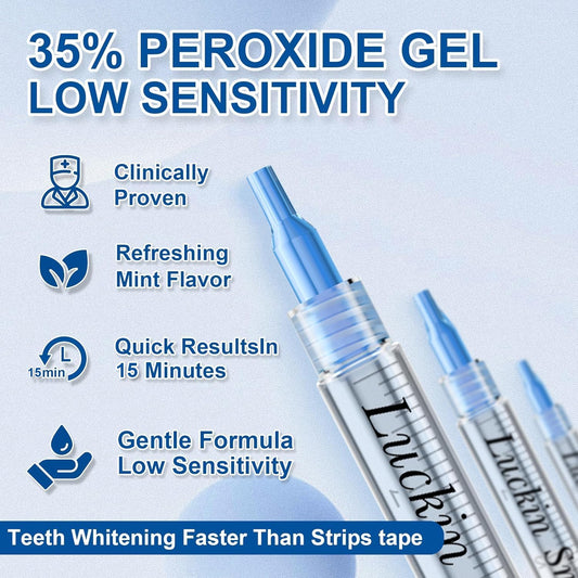 LUCKIN SMILE 10pcs Teeth Whitening Gel Refill with 35% Carbamide Peroxide Suitable for Sensitive Teeth Whitening, Teeth Whiteners Used in Conjunction with Teeth Whitening Kits