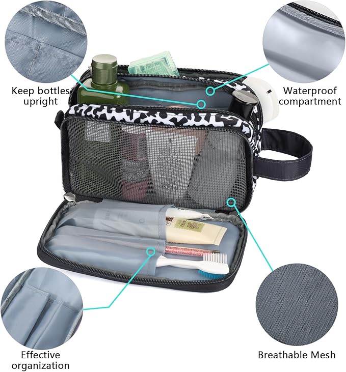 Snow Leopard Toiletry Bag for Girls, Travel Toiletry Bag for Teen Girls Cosmetic Bag Makeup Bag Waterproof Hanging Wash Bag Toiletries, Cheetah