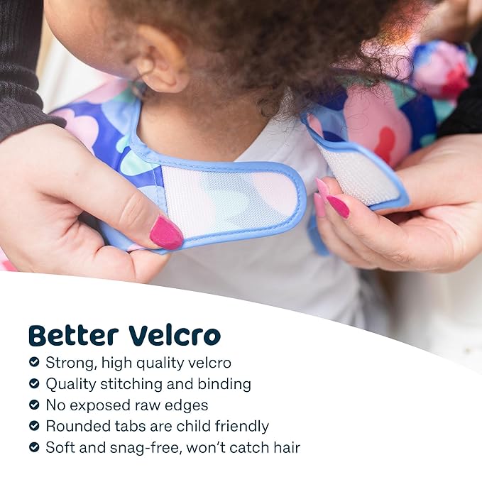 Tiny Twinkle Long Sleeve Bib for Babies & Toddlers – Waterproof Smock Bib for Eating – Machine Washable & Mess-Proof, Baby Feeding Essential & Shower Must-Have(Floral Blue, 6–24M)