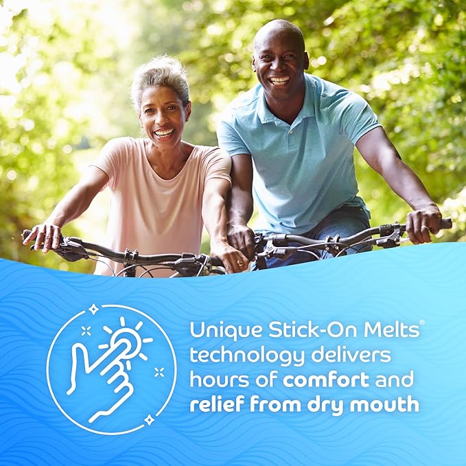 Oracoat XyliMelts for Dry Mouth Night Time or Day - Moisturizing Dry Mouth Adhering Discs, Sugar Free with Xylitol, 40 Count, Mild Mint Flavor, 8-Hour Relief