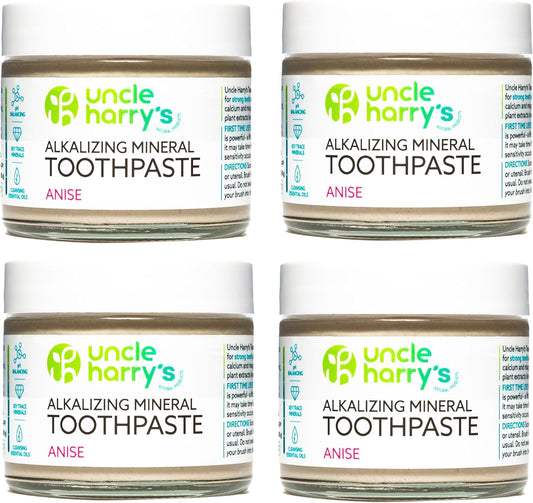 Uncle Harry's Cinnamon Remineralizing Toothpaste | Natural Whitening Toothpaste Freshens Breath & Promotes Enamel | Vegan Fluoride Free Paste (4 pack)