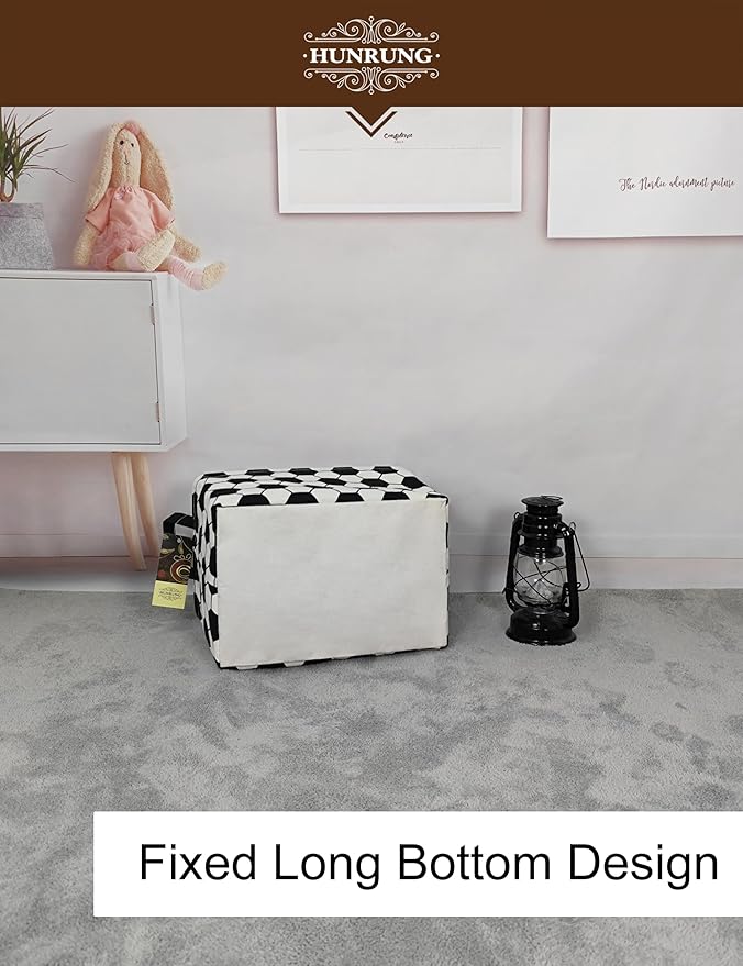HUNRUNG Rectangle Storage Basket Cute Canvas Organizer Bin for Pet/Children Toys, Books, Clothes Perfect for Rooms/Playroom(REC-Football)
