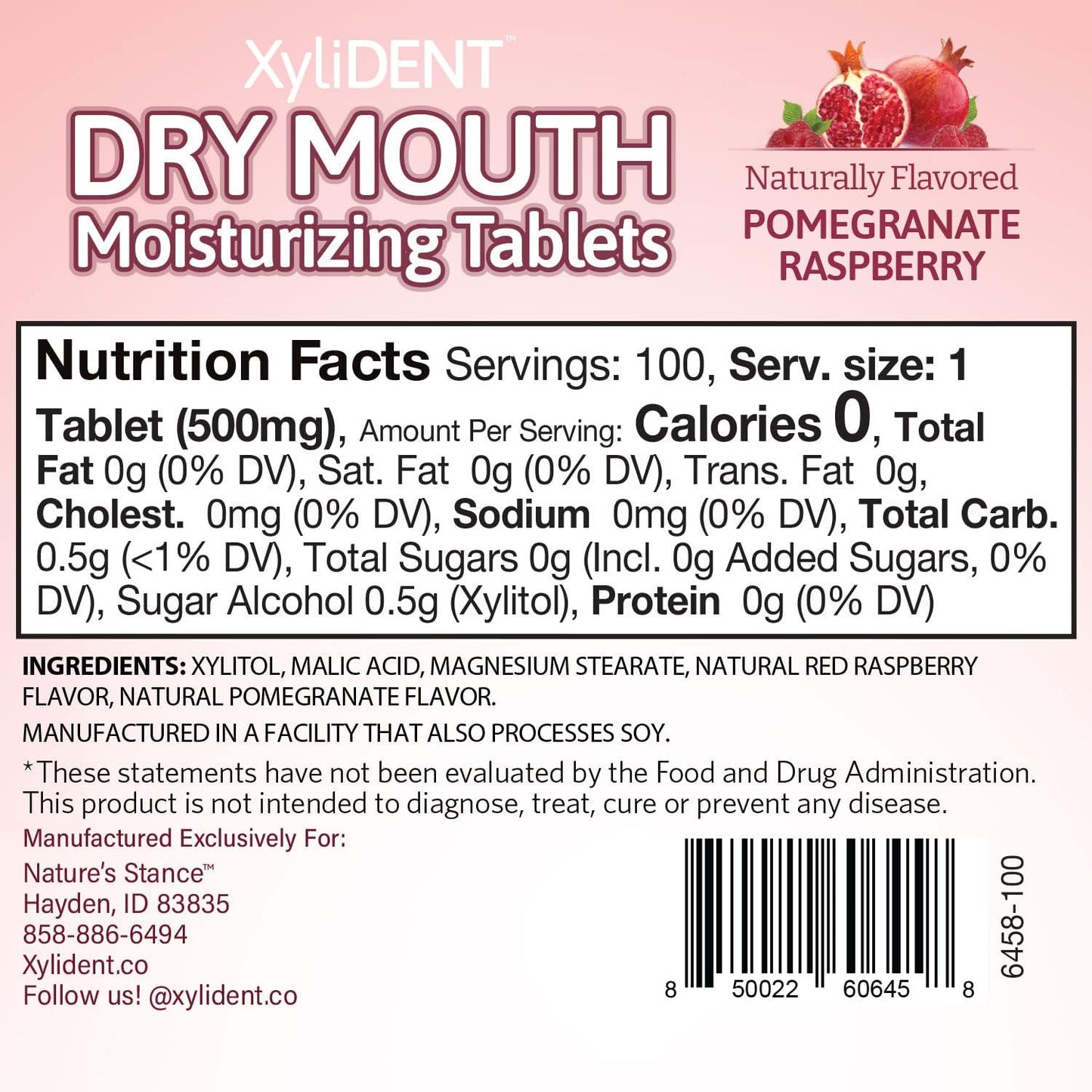Nature's Stance XyliDENT Xylitol Tablets for Dry Mouth Relief - Stimulates Saliva, Freshens Breath, Reduces Acid Production, Fast Acting Extended Relief, 100 Count