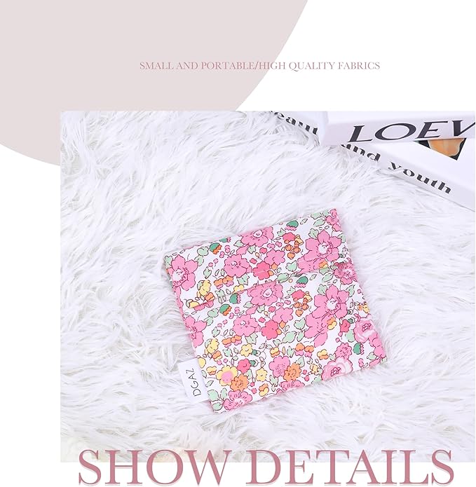 DGAZ Sanitary Napkin Storage Bag, Period Bag for Teen Aged Girls, Portable Period Bag for Panty Liners/Menstrual Cup/Small Tampons，Mini Makeup Bag for Purse(Betsy(Pink))