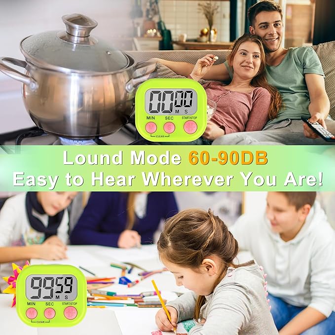 ZILLEEN Classroom Timer for Kids Teachers 2 Pack Digital Tmers, Green