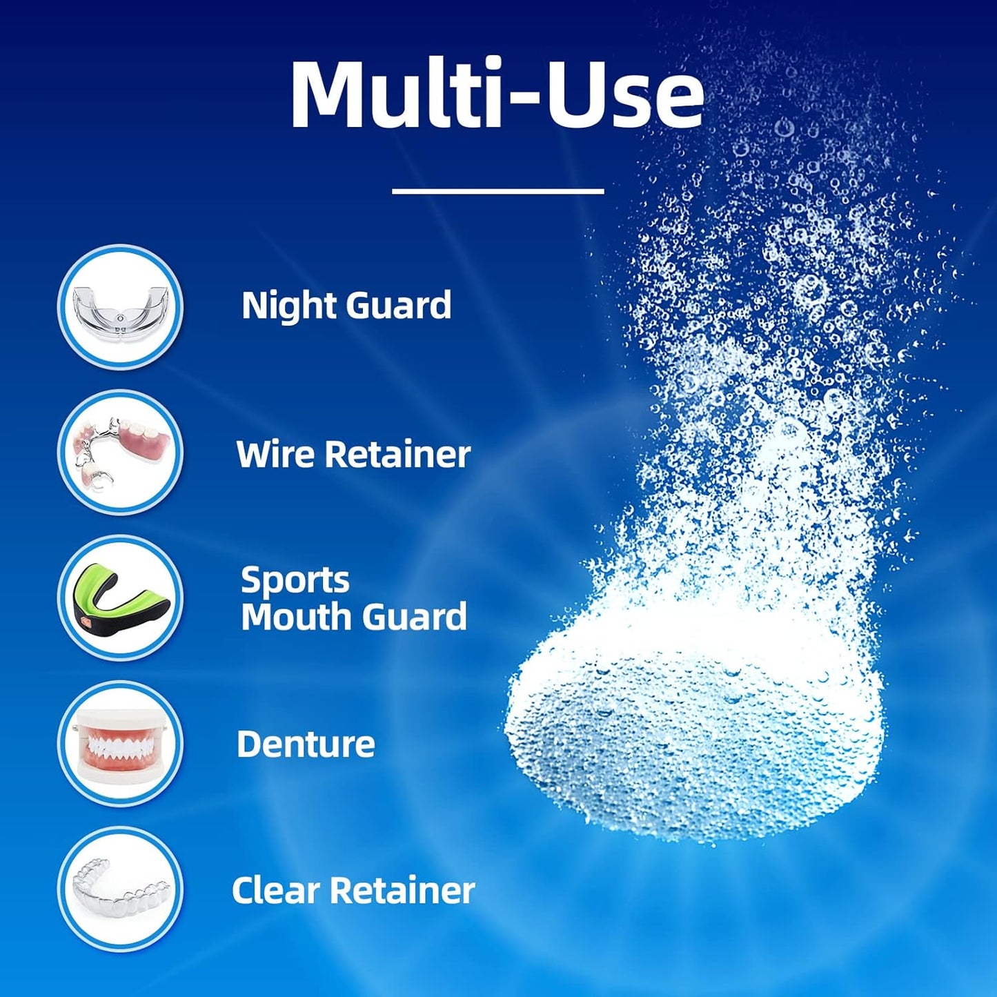 Retainer Cleaner Tablets & Denture Cleaning Tablets for Dental Appliances and Night & Mouth Guard.(36 Counts