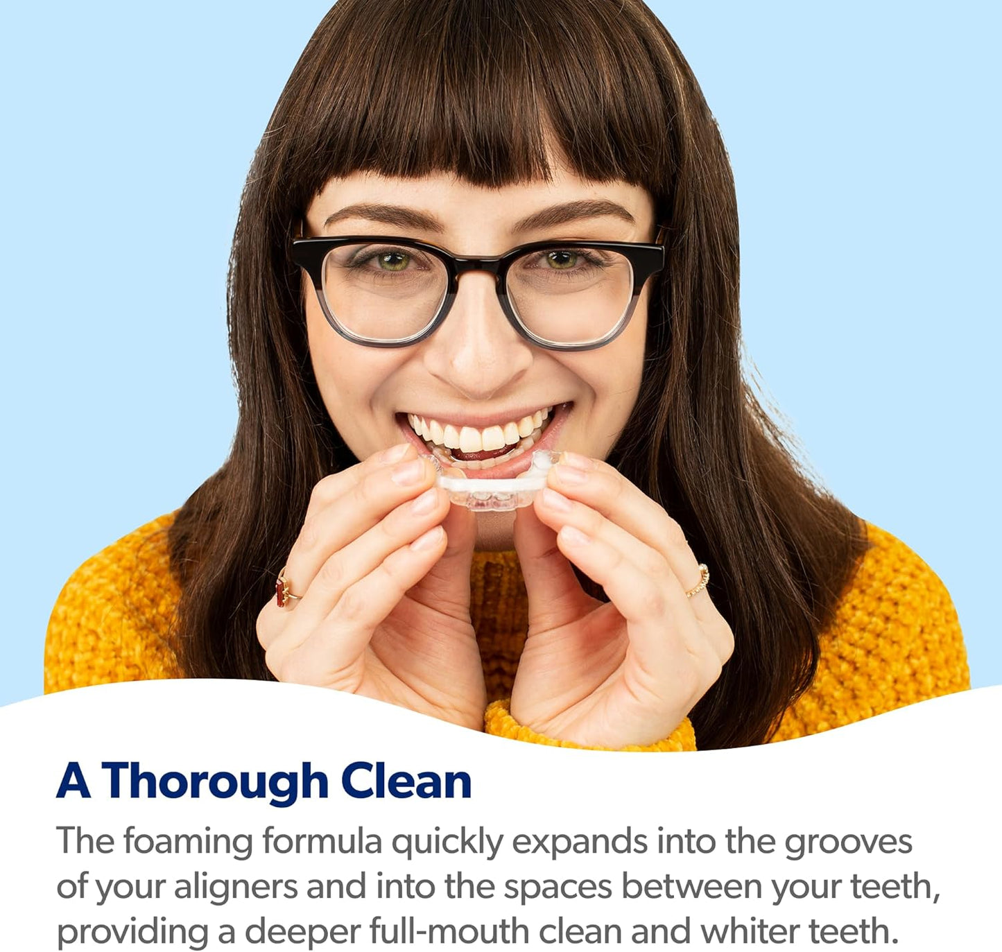 EverSmile AlignerFresh Original Clean Foam – Cleaner Compatible w/Invisalign and All Clear Aligners & Retainers – Eliminates Bacteria, Whitens Teeth, Fights Bad Breath – 25ml (4 Pack)