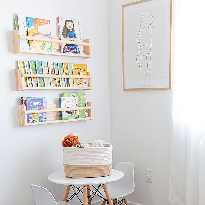 OrganiHaus Woven Storage Baskets for Organizing, Cotton Rope Organizer Bins for Shelves, Closet & Nursery, Dog Toy Basket, Decorative Bins for Toys, Towels & Books - 15x10x9, Honey/Off-White