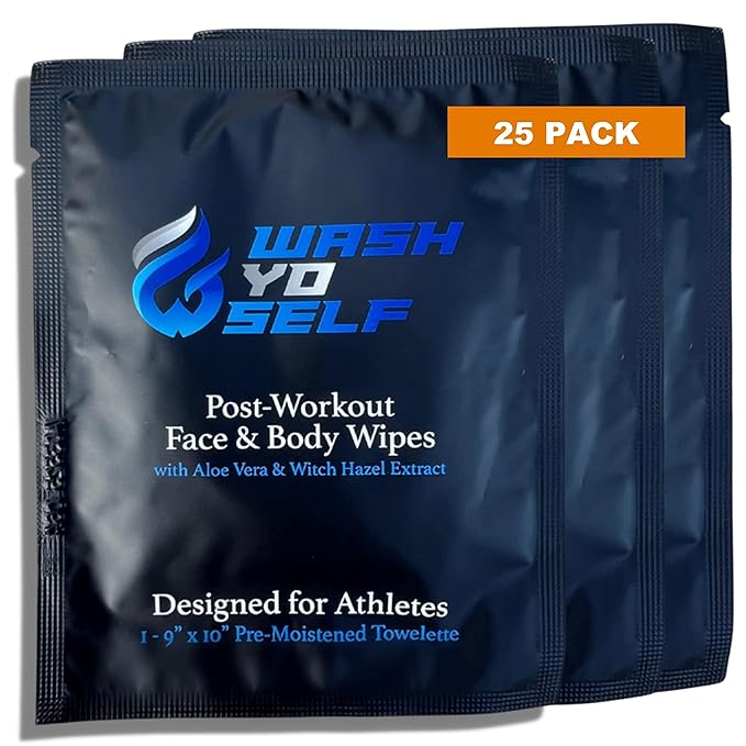 Wash Yo Self Body Wipes - Individually Packaged Disposable Wet Wipes for Kids and Adults – 25 pack