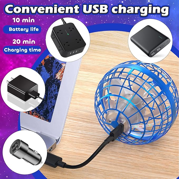 Tikduck Flying Orb Ball 2025 Toys Soaring Hover Boomerang Spinner Hand Controlled Mini Drone Cosmic Globe Spinning Kids Adults Outdoor Birthday Gift Cool Stuff for Boys Girls 6 7 8 9 10+ Year Old