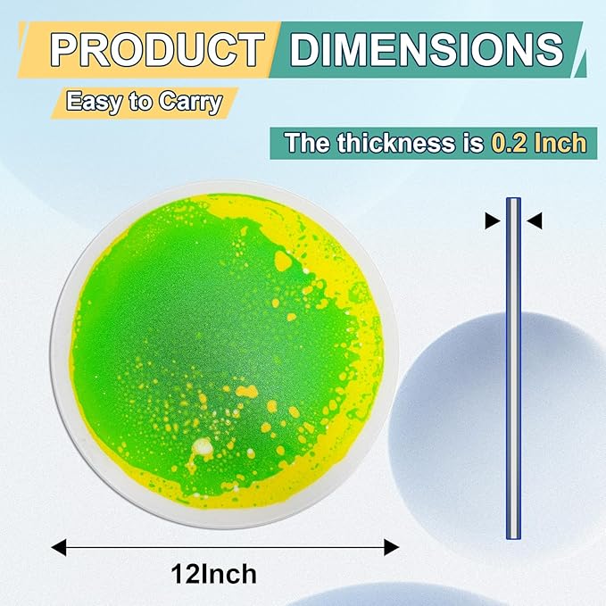 Sensory Circles Mats Liquid Tiles - Pack of 4 Round Sensory Floor Pads for Kids Autism Classroom