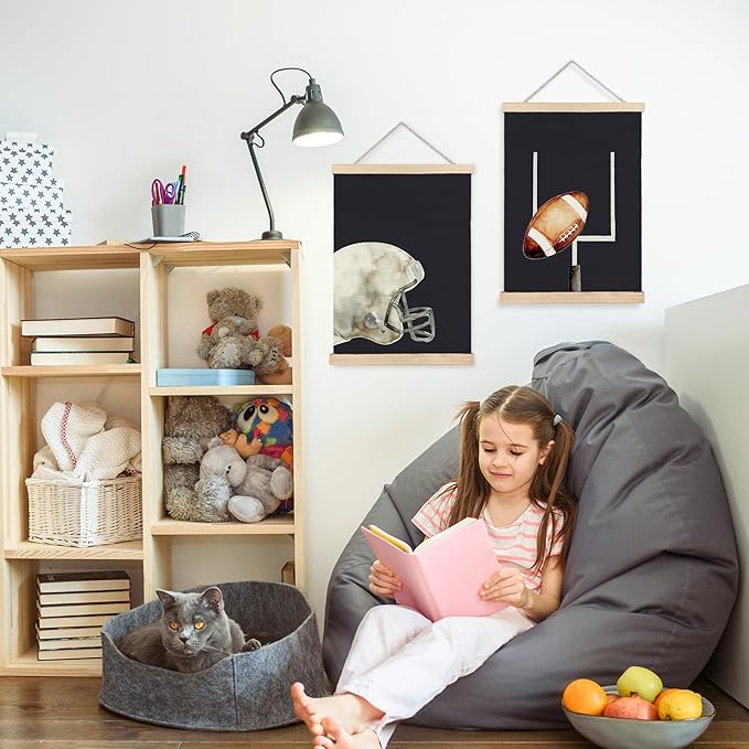 FDHSPAAM American Football Wall Art Decor for Boys Bedroom, Gifts for Football Players Lovers Wall Art Posters for Sports Room Man Cave Home, 12x16 Inch Set of 2