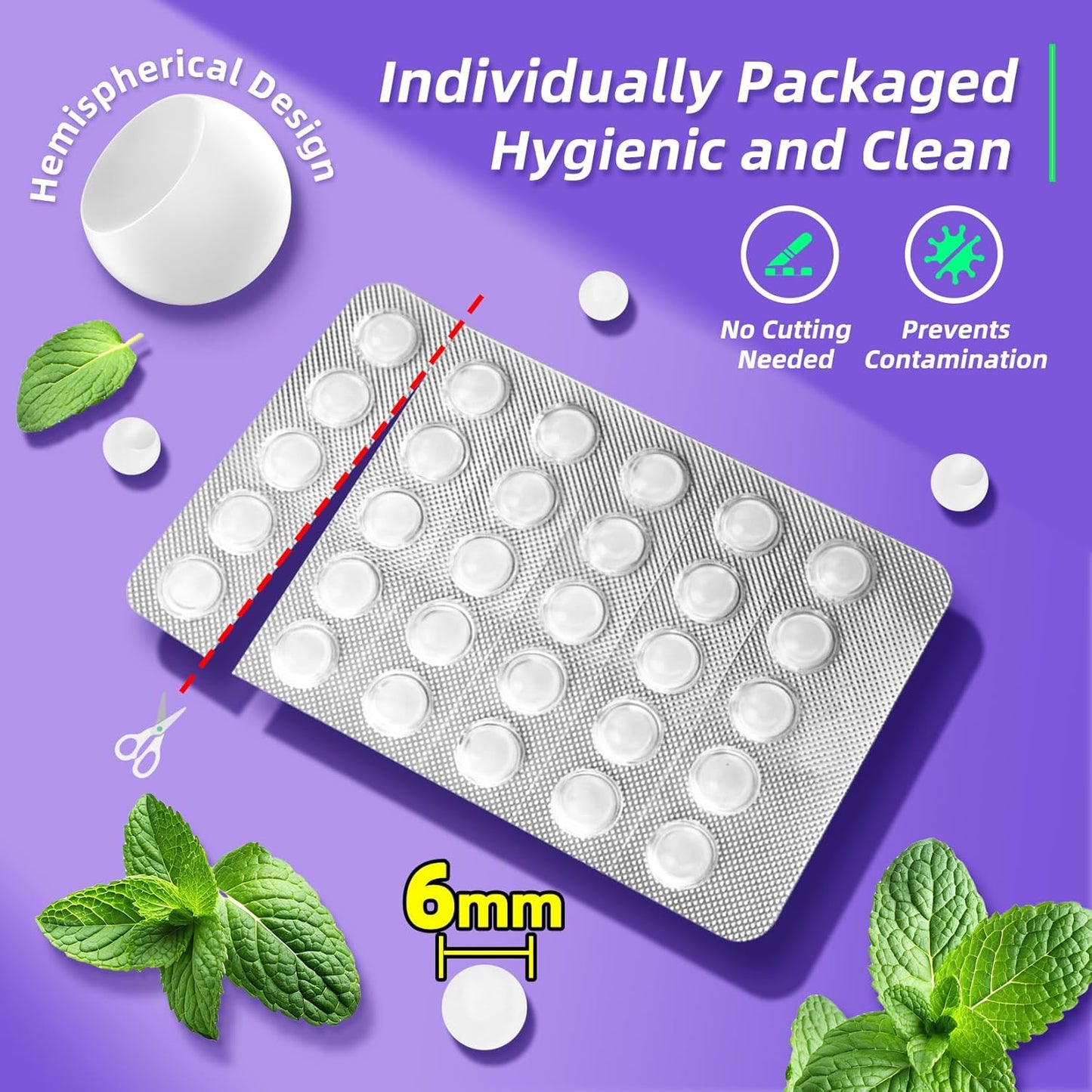 Orthodontic Wax for Braces - 240 Dental Wax Dots | Hygienic Individual Wraps, Mint Flavor