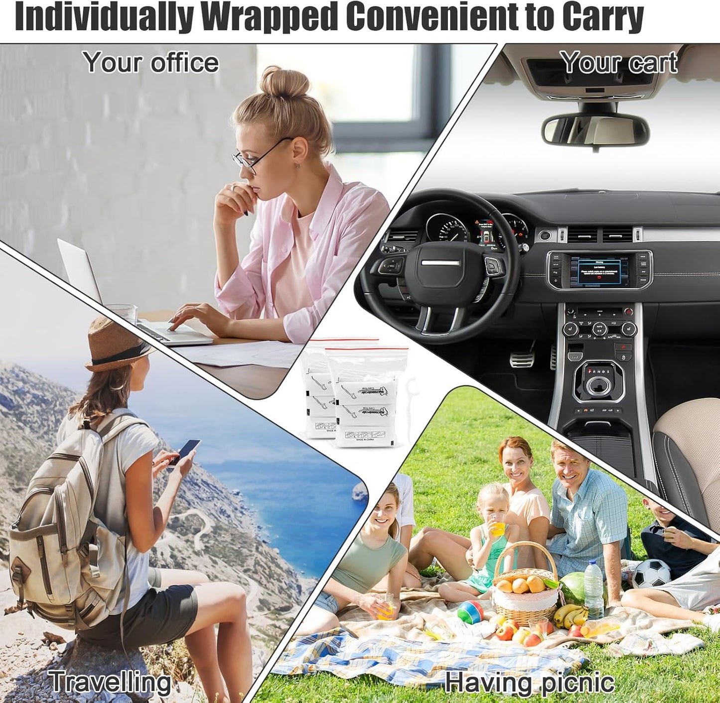 HOFASON 200 Count Individually Wrapped Floss Picks Dental Floss Sticks Bulk, Travel Flossers Oral Care Teeth Clean for Hotel Restaurant Office, Wedding Basket Supplies and Guest Bathroom Essentials