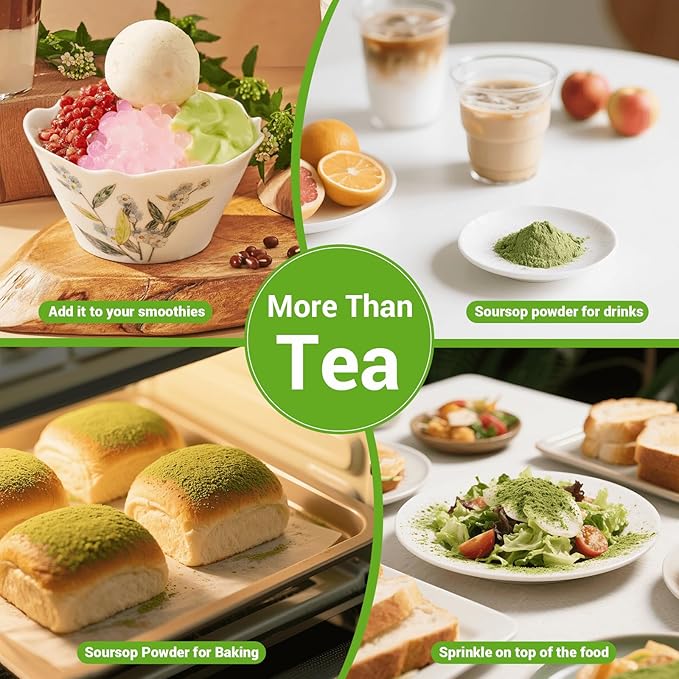 Soursop Leaf Herbal Tea (Graviola) - Caffeine & Sugar Free, 80 Teabags