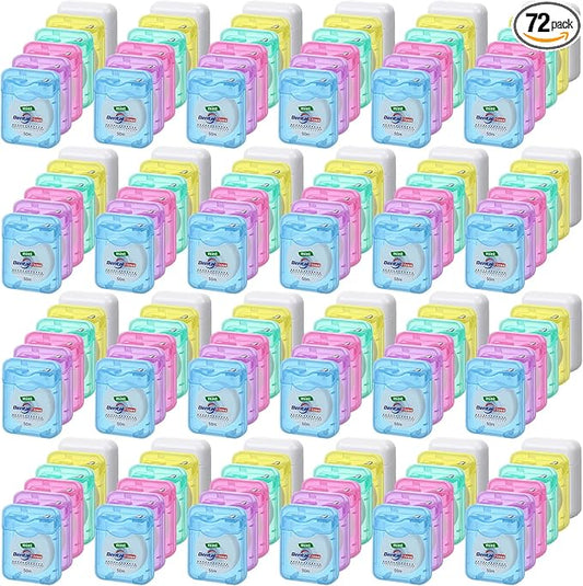 Geiserailie 72 Pack Dental Floss Bulk 50m Each Mint Travel Dental Floss Oral Care for Teeth and Gum Protection(Multicolor)