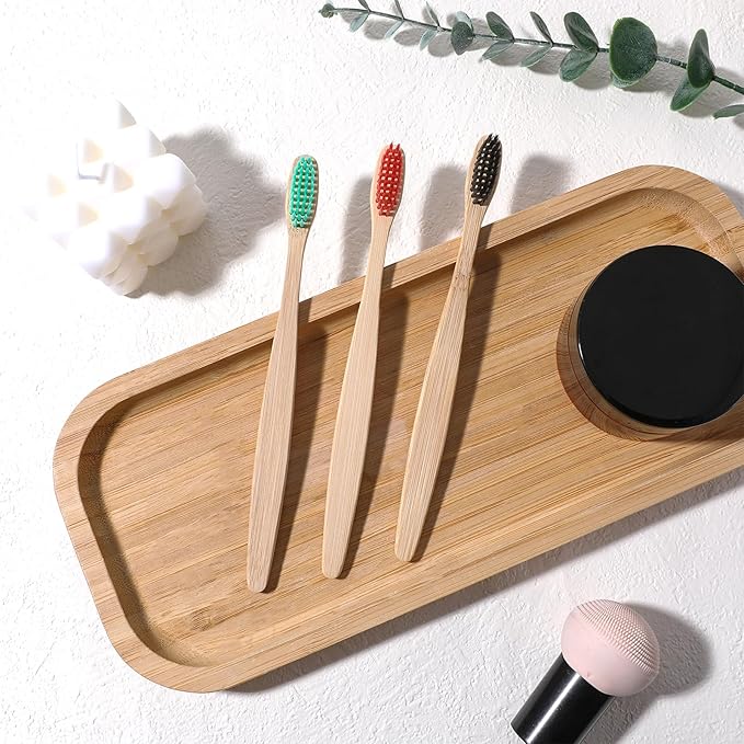120 Pcs Bamboo Toothbrushes, Natural Soft Bristle Toothbrush Individually Wrapped Travel Tooth Brush 12 Color Vegan Organic Toothbrushes for Adults Travel