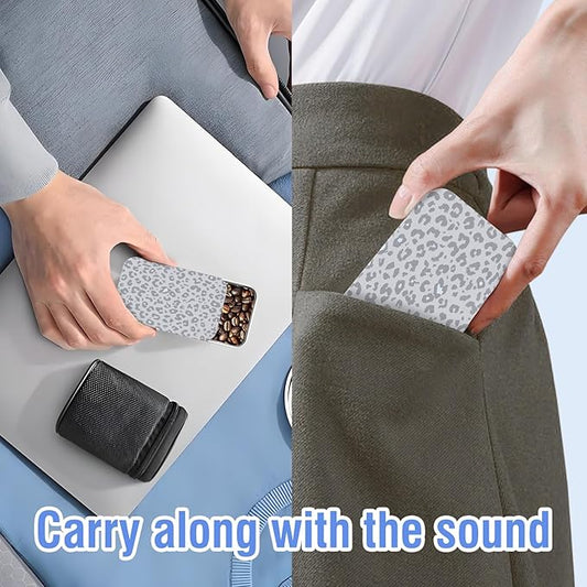 Portable Dental Floss Case, Refillable Cute Travel Floss Dispenser for Men & Women, Pocket Travel Floss Picks Case for Purse, Backpack, Bag Grey Leopard