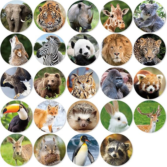 480 Counts Cute Jungle Zoo Wild Animal Stickers 1.5 Round Adhesive Labels Stickers for Baby Shower Wild One Birthday Party Favors Goodie Gift Bag Invitation Envelope Sealing Birthday Card Wrap Decor