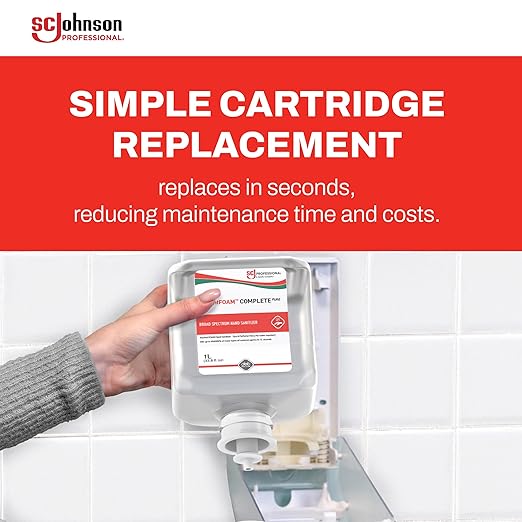 SC Johnson Professional InstantFoam Hand Sanitizer Starter Kit with Dispenser and 1L Foam Hand Sanitizer Cartridge