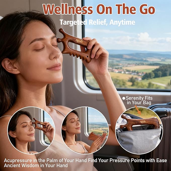 Gua Sha Tool for Face & Body – 6 in 1 Natural King Wood - Lymphatic Drainage, Skin Firming, Puffiness Care, Neck Massage,Muscle Relief - Home Self Care, Wonderful Gifts Packing for Mum Wife Friend