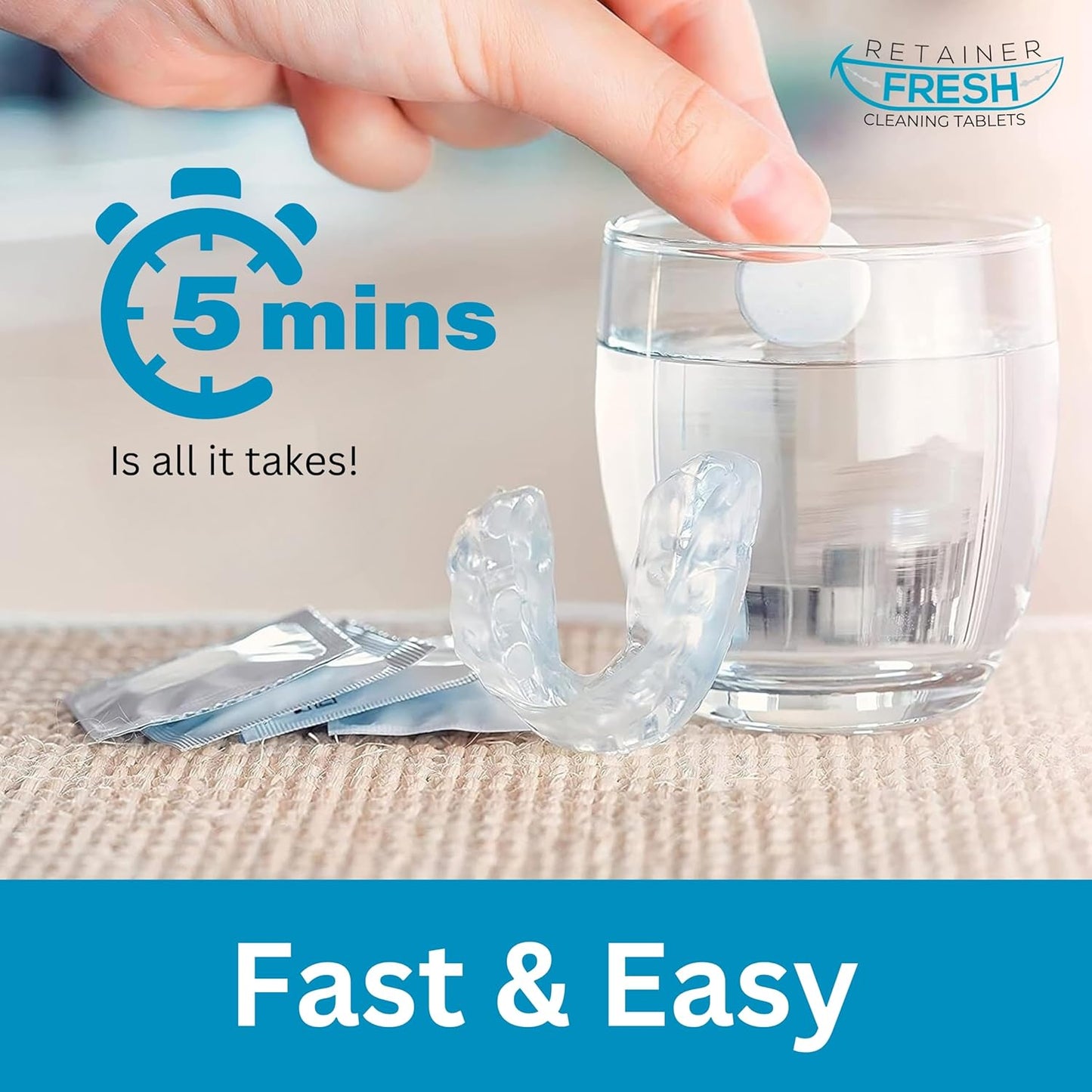 Retainer Cleaner Tablets - 36 Tablets 1 Month Retainer Fresh - Retainer Cleaning Tablets, Mouth Guard Cleaner, Denture Cleaner, Aligner Cleaner, Brite Retainer Tablets