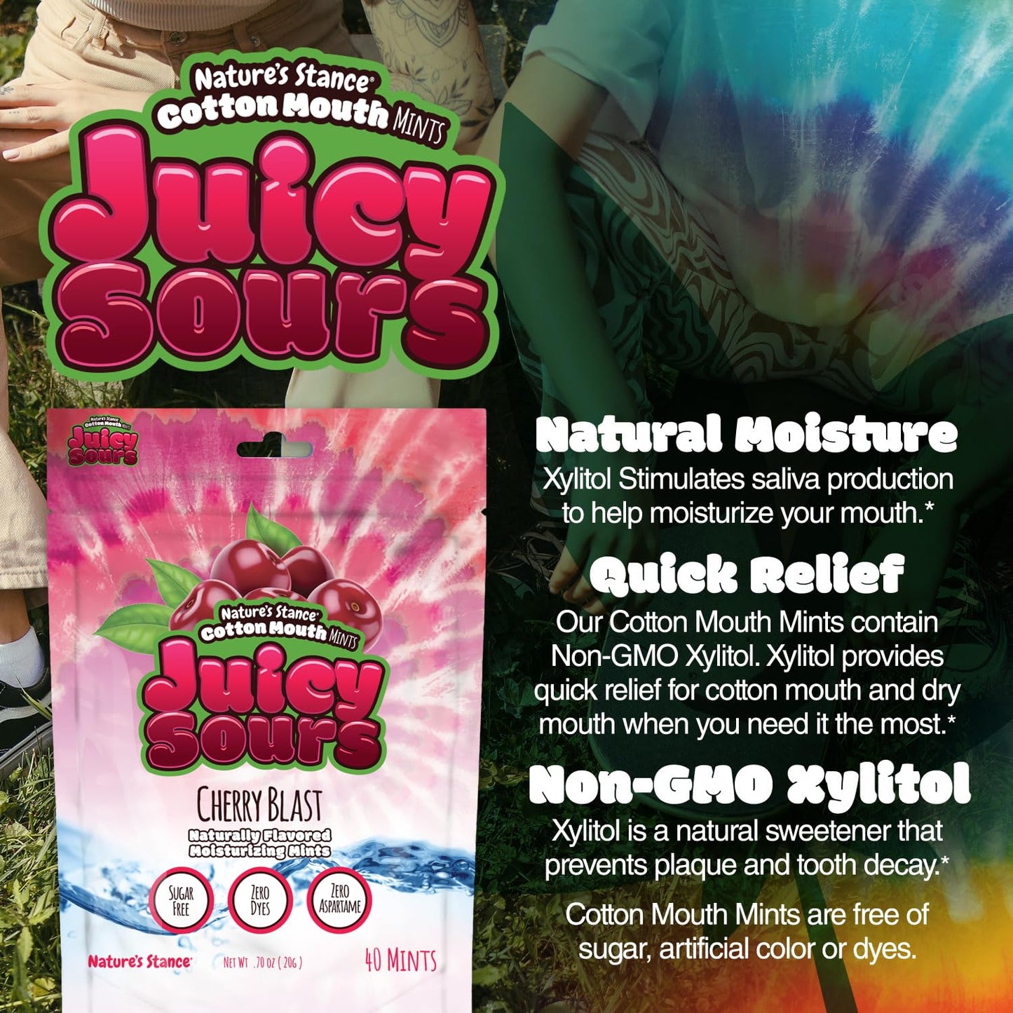 Cotton Mouth Juicy Sours – Dry Mouth Mints with Natural Xylitol | Sugar-Free Breath Mints for Dry Mouth Relief | No Artificial Sweeteners | Naturally Flavored Moisturizing Lozenges