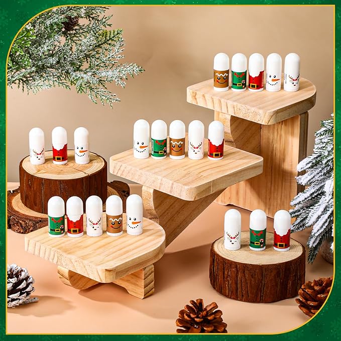 75 Pcs Christmas Lip Balm Bulk Mini Candy Cane Peppermint Flavor Lip Balms Bulk Christmas Stocking Stuffers Xmas Party Gifts Small Thank You Employee Appreciation Gifts for Women Men (Xmas Character)