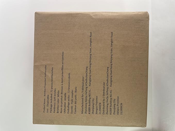 Bamboo Toothbrush Prepasted Disposable Toothbrsuh Soft Bristles Prepasted Toothbrush,Disposable Toothbrsuh (72 White)