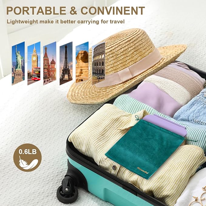 LED Foldable Travel Makeup Mirror - 5x7 inches3 Colors Light Modes USB Rechargeable Touch Screen, Portable Tabletop Cosmetic Mirror for Travel, Cosmetic, Office (Violet)