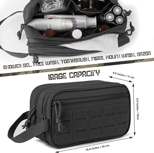 QT&QY Tactical Toiletry Bag For Men Hygiene Bag EDC Military Tool Molle Pouches Small Dopp Kit Mens Shaving Kit Travel shower Bags