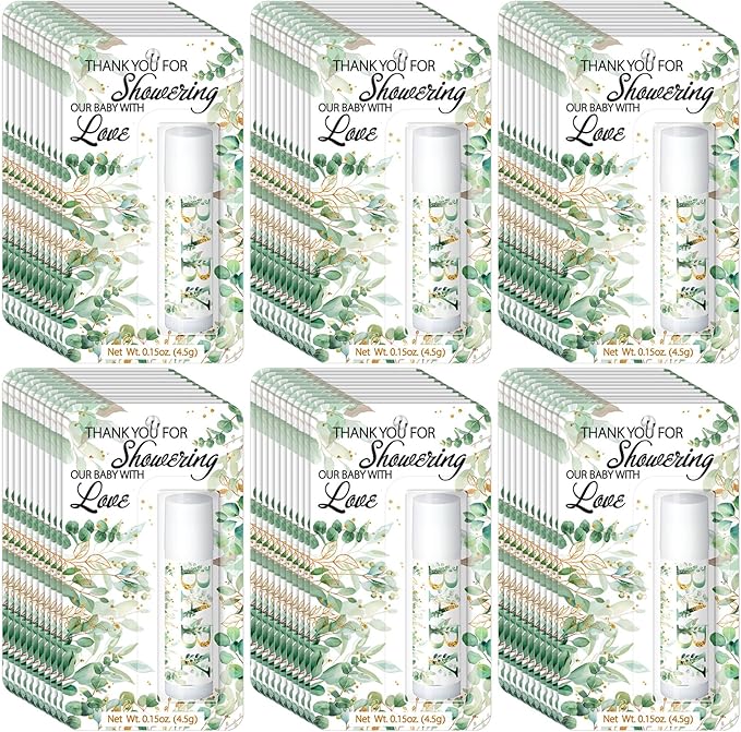30 Pack Sage Green Baby Shower Games Prizes Party Gifts Bulk Lip Balms Favors for Winners Adults Guests Gender Reveal Favors Decorations Baby Shower Souvenirs Gift Bags Stuffers