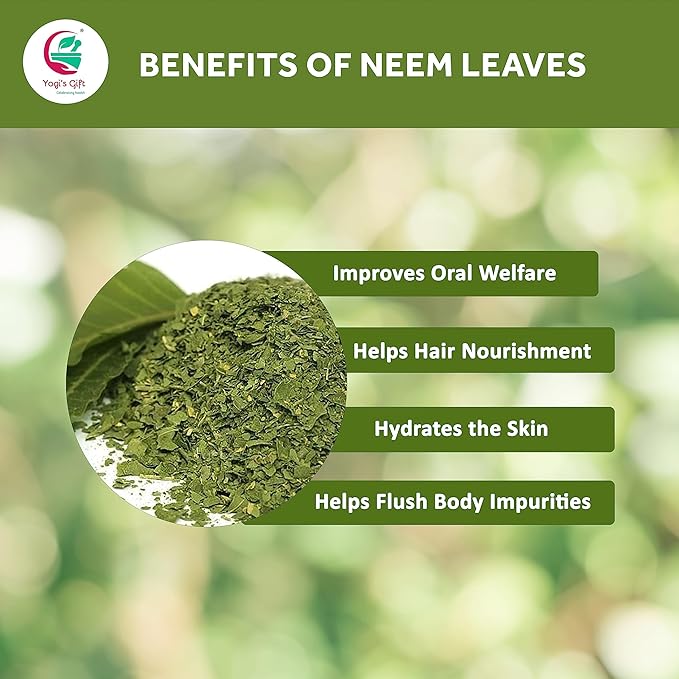 Neem Leaf 4 oz | 100% Natural Detox Neem Tea | Cut and Sifted | Azadirachta Indica Leaf | Margosa Leaves | Non-GMO, Ethically Sourced | Nim Leaves | by Yogi's Gift®