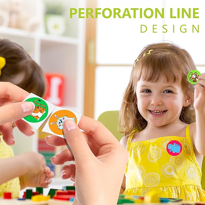 600 PCS Cartoon Animal Stickers Party Decoration Teacher Reward Encouragement Motivational Decals 16 Designs Value Pack (Each Measures 1.5" in Diameter)