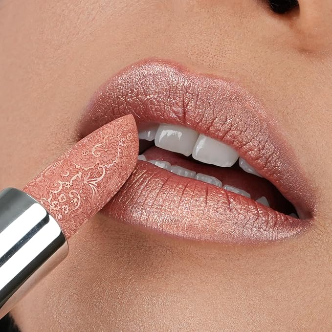 Anglicolor Glitter Gold Lipstick,High Impact Lipcolor Moisturizing Creamy Formula Smooth and Non-Sticky,Metallic Lipstick For Women,Full-Coverage Lip Color(10 SAHARA GOLD, 4g)