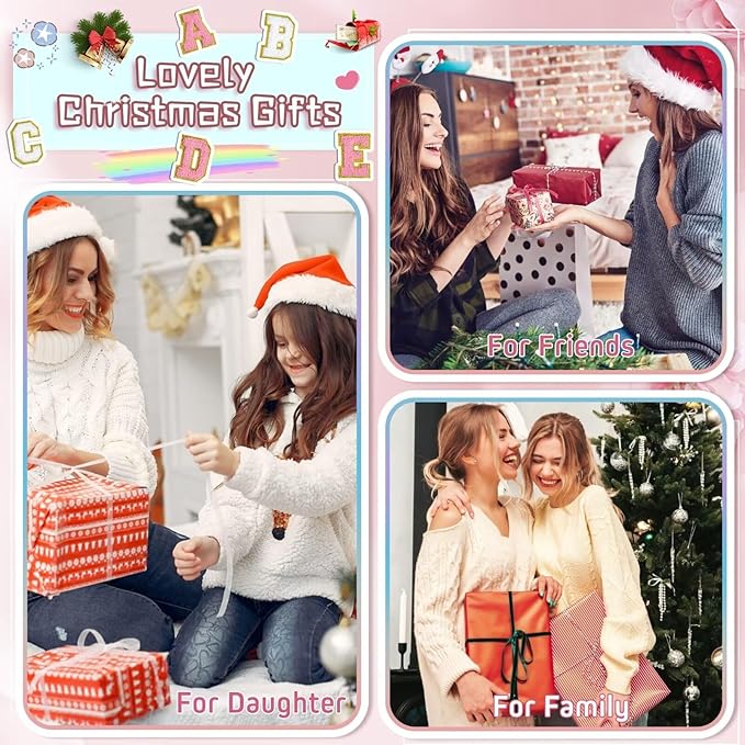 TOPEAST Gifts for Friends Female Mom, Cute Makeup Bag Small Pink Cosmetic Bag Travel Toiletry Bag, Personalized Birthday Gift for Women Girl, Preppy Travel Stuff for Girls (White C)