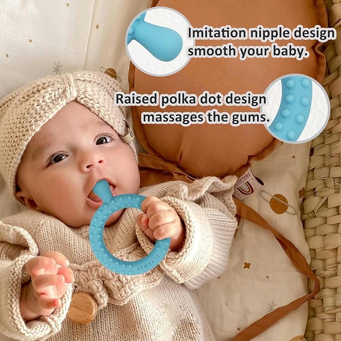 Flyaway Sensory Chew Toys for Autistic Children 4 Pack, Silicone Sensory Toys for Toddlers 1-3 Kids Adults with Autism ADHD SPD, Q Shape Teething Toys for Baby Oral Motor Stimulation