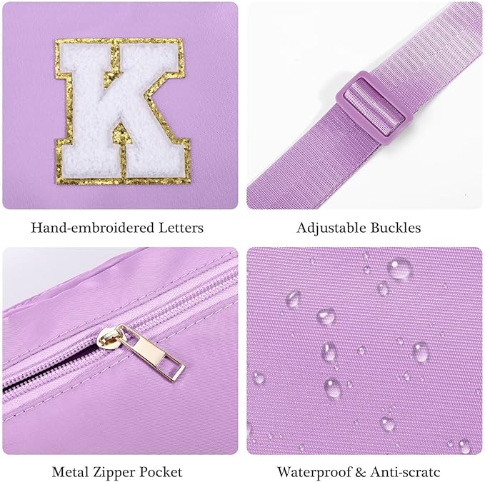 YOOLIFE Birthday Gifts for 4 5 6 7 8 9 10 11 12 13 14 Year Old Girls - Initial Fanny Pack Belt Bag Purse for Girls Teens Daughter Sister Niece, Personalized Trendy Stuff for Teen Girl Kids | Purple H