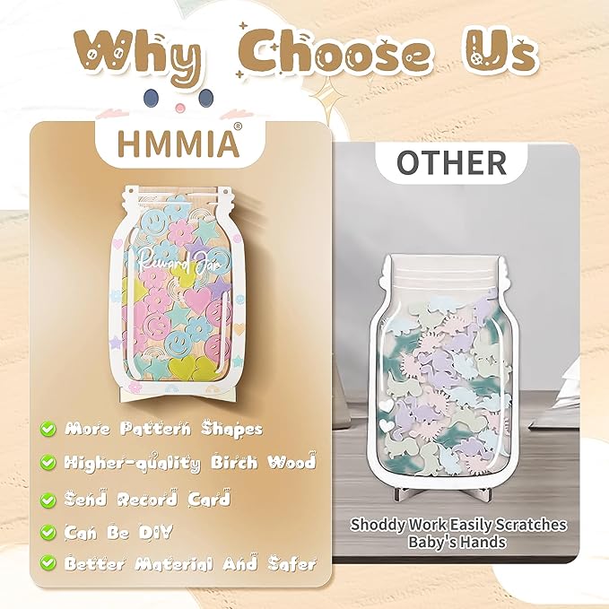 Personalized Magnetic Reward Jar for Kids, Star Jar Reward System with Colorful Letter Stickers, Potty Training Chart Toddler Boys/Girls, Positive Behavior Chart for Classroom (40Pcs)