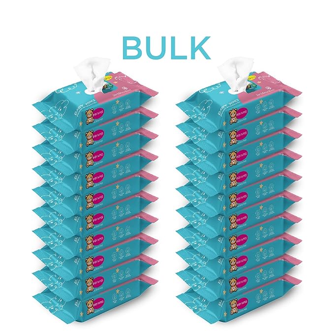 Ioly's Baby Wipes Unscented Wet Wipes 99% Water Based with Aloe Vera Fragrance Free Travel Pack 20 ct Hypoallergenic Water wipes for Sensitive Skin Toallitas Húmedas para Bebés Bulk Available