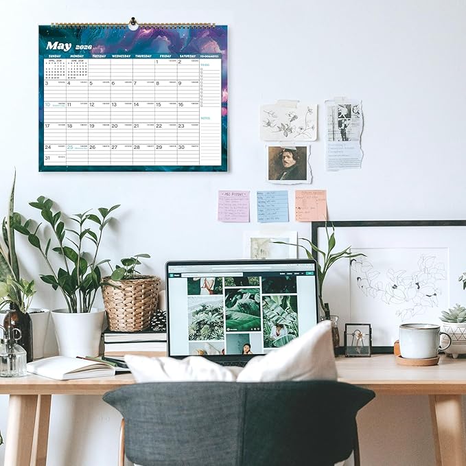 2026 Calendar 12 Month Wall Calendar 2026, Jan to Dec 2026 Calendar with Julian Dates, 14.8" X 11.5" (2026 Wall Calendar Star Dust)