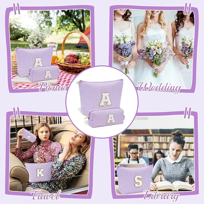 YOOLIFE Christmas Gifts For Teenage Girls Stocking Stuffers For Teen Girls Initial Makeup Bag | Cosmetic Travel Toiletry Bag | 9 10 11 12 13 14 15 Years Old | Teen Girl Gifts Trendy Stuff E