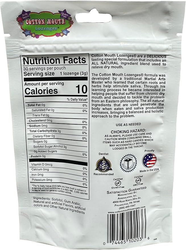 Dry Mouth Relief Mint Mix 3.3 Ounce Bag (2 Bags) | Freshens Breath & Increases Saliva Production, Sugar Free, Gluten Free, Delicious Mint Flavor, Individually Wrapped, 30 Ct