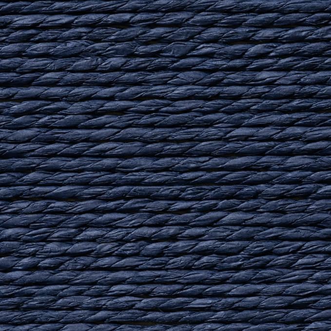 LA JOLIE MUSE Storage Baskets for Organizing - Set of 4 Sturdy Woven Paper Rope Decorative, Stackable Wicker Baskets for Makeup Closet, Bathroom, Bedroom (Navy Blue)