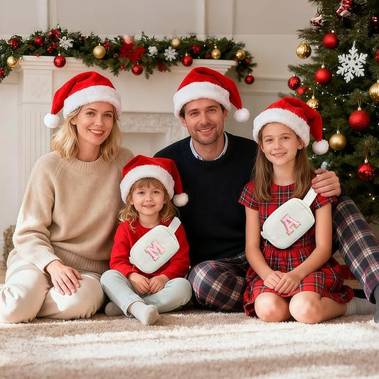 YOOLIFE Initial Crossbody Bag Fanny Pack for Girls Kids, Purse for Little Girl Everywhere Belt Bag Personalized Girls Christmas Gifts Stocking Stuffers, Beige M