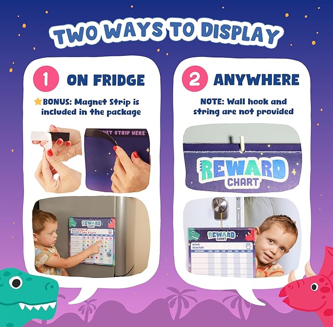 Reward Chart for Kids - 49 Big & 1,920 Mini Stickers, Behavior Chart for Kids at Home, Magnetic Chore Chart for Multiple Kids and Toddler 2-4 Years, Star Chore Chart for Kids Daily Routine