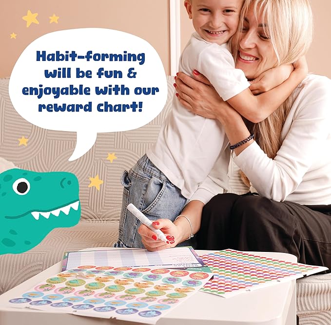 Reward Chart for Kids - 49 Big & 1,920 Mini Stickers, Behavior Chart for Kids at Home, Magnetic Chore Chart for Multiple Kids and Toddler 2-4 Years, Star Chore Chart for Kids Daily Routine